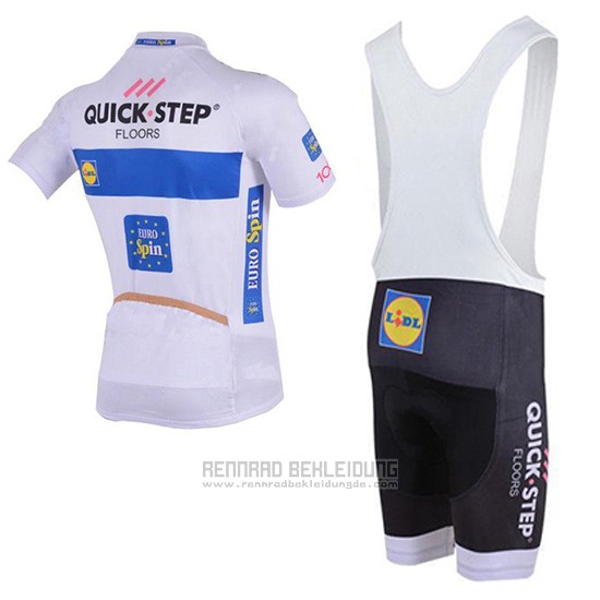 2018 Fahrradbekleidung Quick Step Floors Wei Trikot Kurzarm und Tragerhose